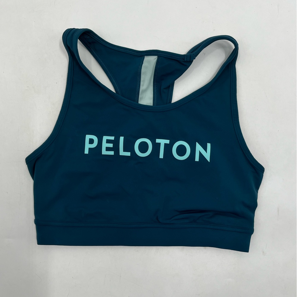 Womens Peloton Turquoise Racerback Pullover Sports Athletic Bra Size S
